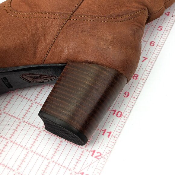 Born Women Crown Brown Leather Western Cowboy Heel Boots size 10 - Picture 6 of 7